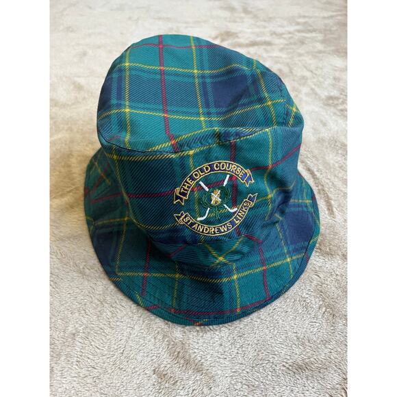 Vintage The St Andrew’s Links Tartan Collection Plaid Bucket Hat The Old Course - Picture 1 of 7